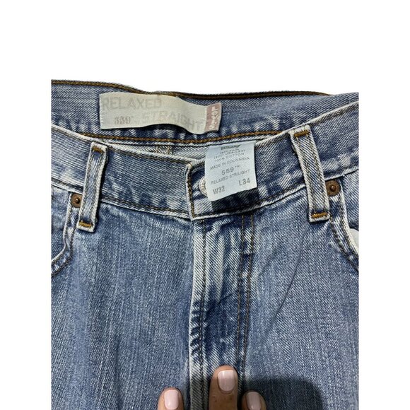 Levi's 550 Men's Jeans Straight Leg Denim Med Wash Blue Size W32 L34 - Picture 3 of 4